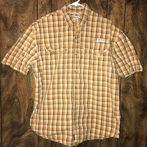 Yellow Plaid Magellan Fishing Shirt Size Large